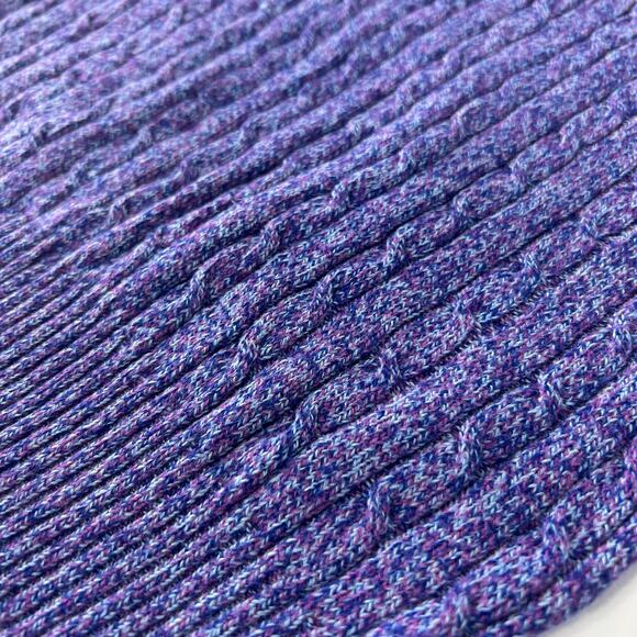 Kim Rogers Petite Sweater Small Womens Purple Crewneck Cable Knit Long Sleeve - Picture 4 of 9